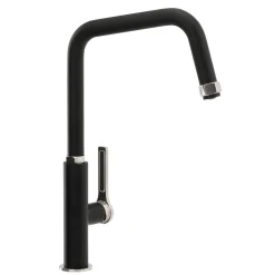 Abode Hex Industrial Single Lever Mono Kitchen Mixer Tap - Matt Black