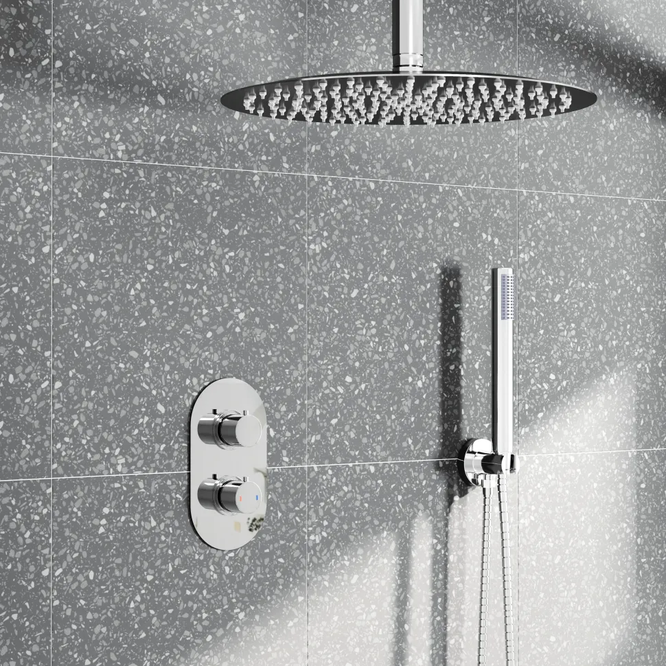 Adele Concealed Shower Valve, Fixed Head & Shower Handset