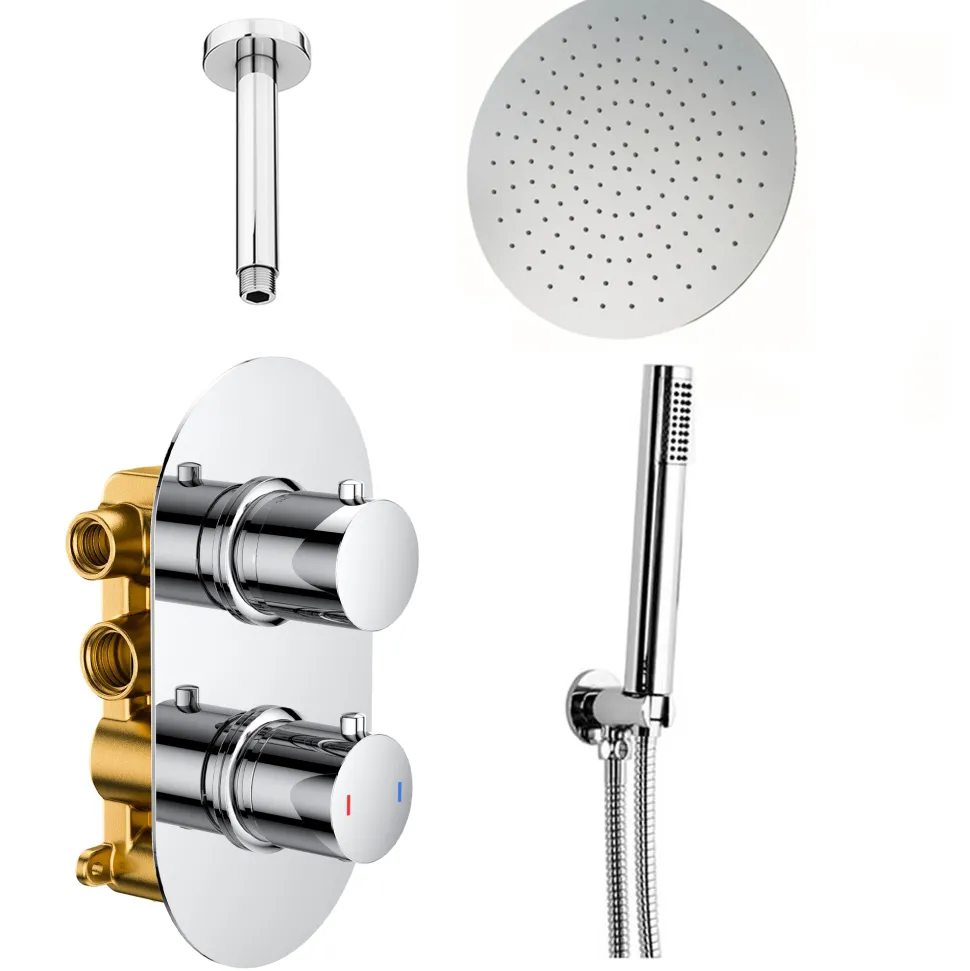 Adele Concealed Shower Valve, Fixed Head & Shower Handset