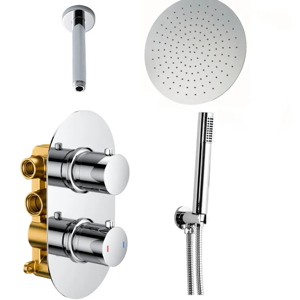 Adele Concealed Shower Valve, Fixed Head & Shower Handset