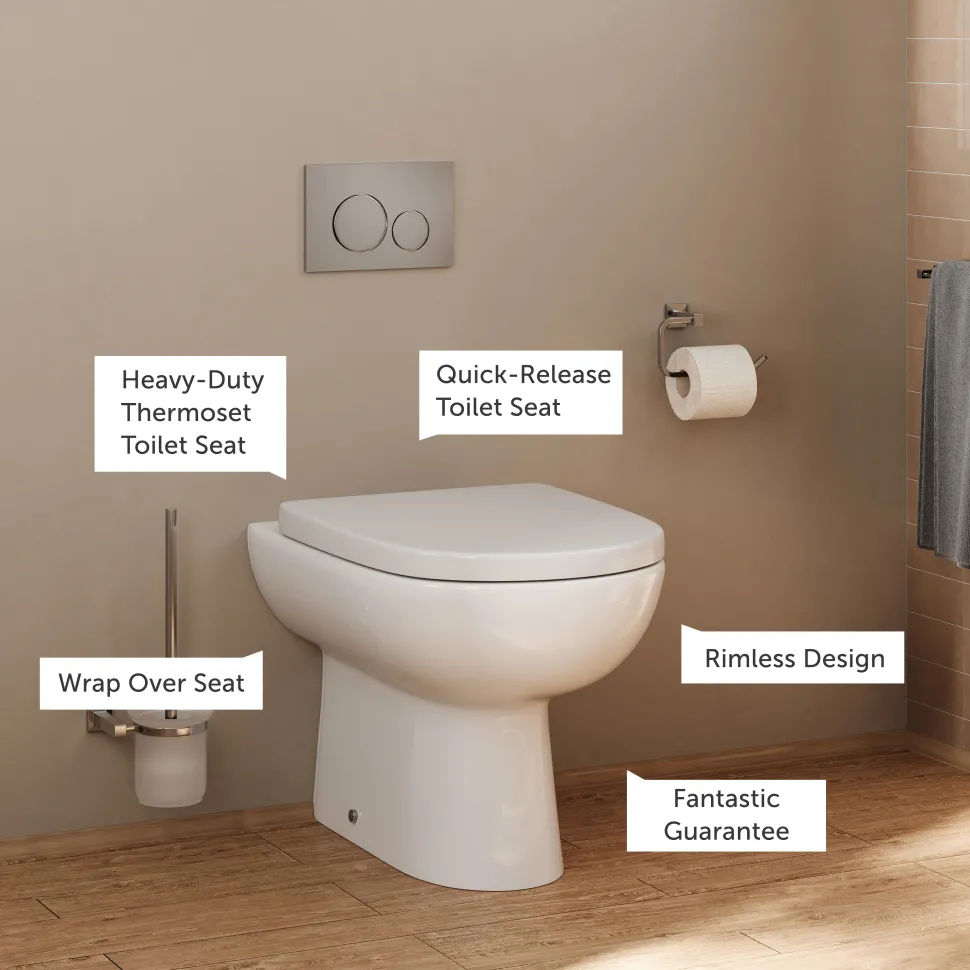 Anderson Rimless Back to Wall Toilet & Soft Close Seat