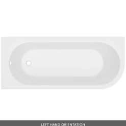 Armourcast Reinforced J-Shaped Single Ended Corner Bath & Panel - 1700mm
