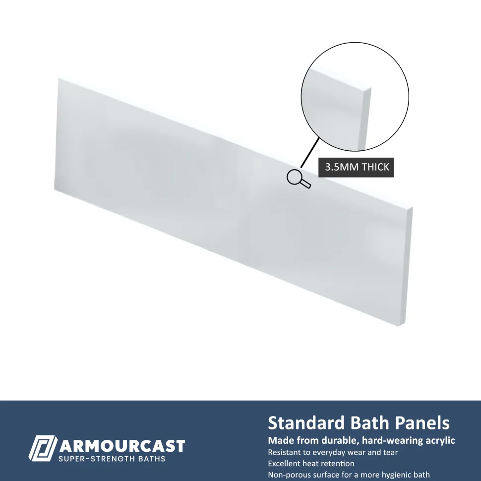 Armourcast Reinforced J-Shaped Single Ended Corner Bath & Panel - 1700mm