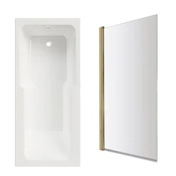 Armourcast Reinforced Keyhole Shower Bath with Shower Screen - 1700mm