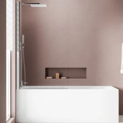 Armourcast Reinforced Keyhole Shower Bath with Shower Screen - 1700mm