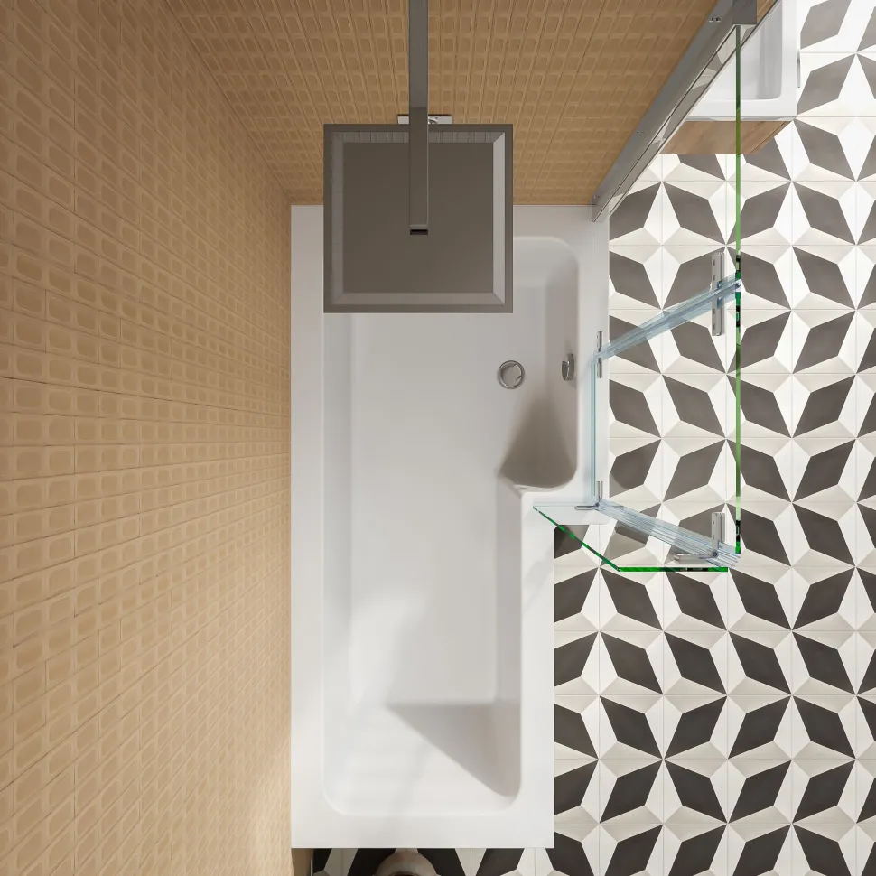 Armourcast Reinforced L Shape Single Ended Bath with Panel & Shower Screen - 1700 x 700