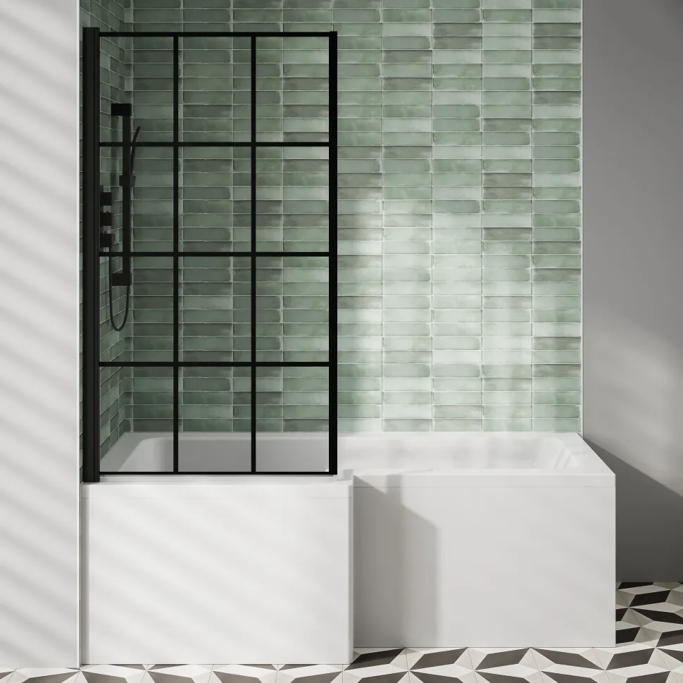 Armourcast Reinforced L Shape Single Ended Bath with Panel & Shower Screen - 1700 x 700