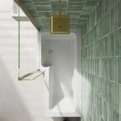 Armourcast Reinforced L Shape Single Ended Bath with Panel & Shower Screen - 1700 x 700