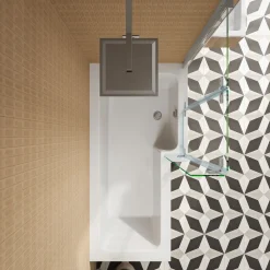 Armourcast Reinforced L Shape Single Ended Bath with Panel & Shower Screen - 1700 x 700