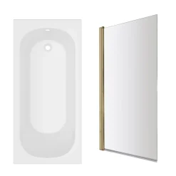 Armourcast Reinforced Single Ended Shower Bath & Shower Screen