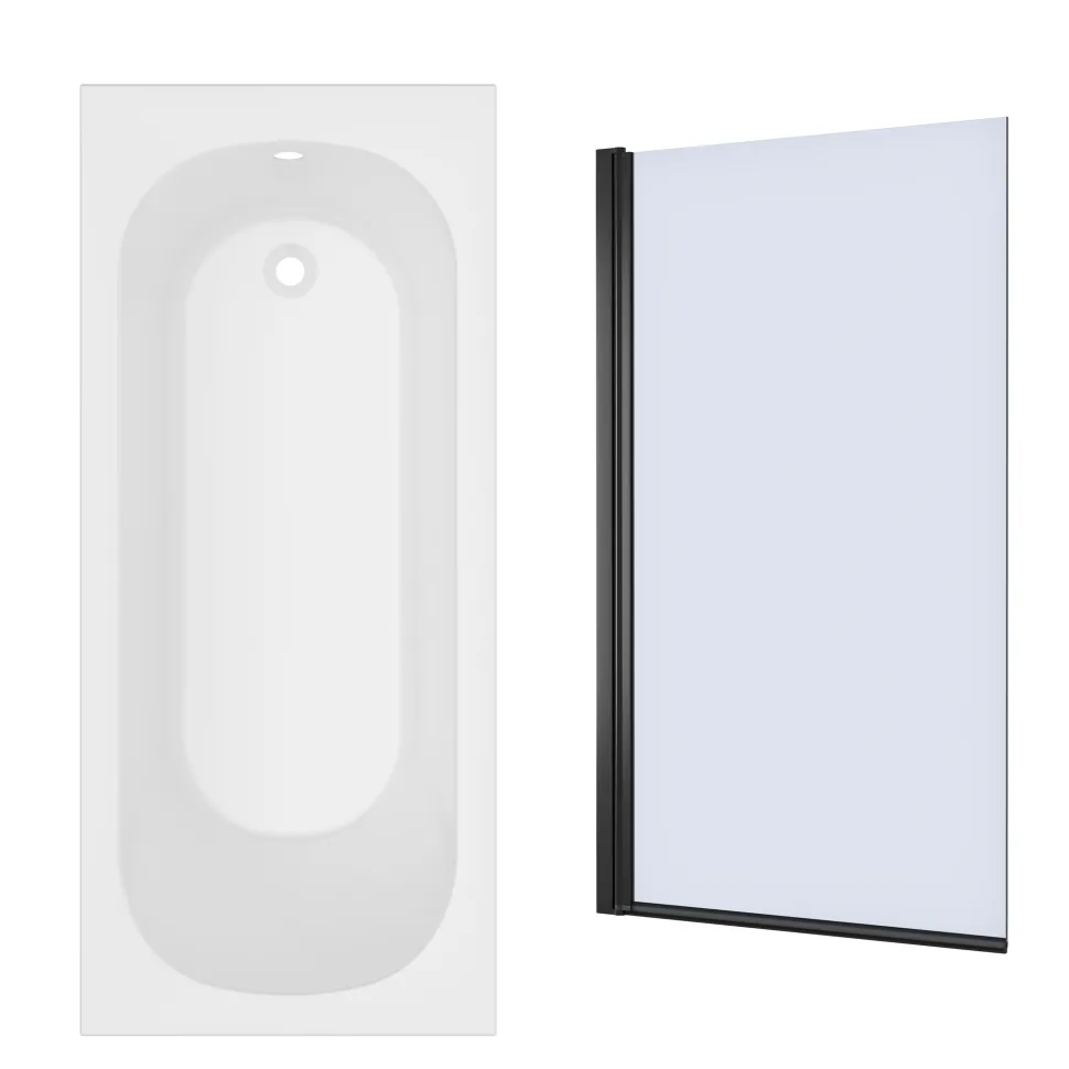 Armourcast Reinforced Single Ended Shower Bath & Shower Screen