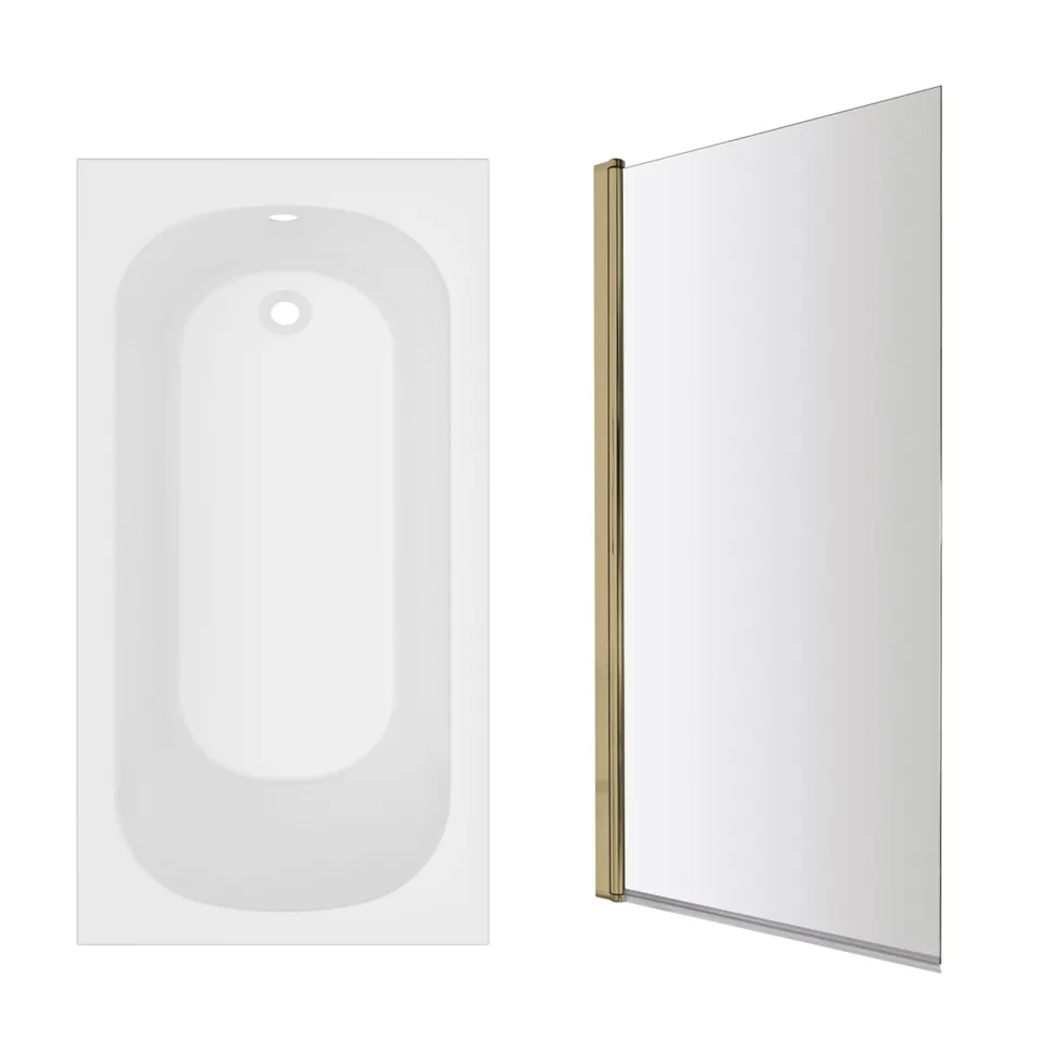 Armourcast Reinforced Single Ended Shower Bath & Shower Screen