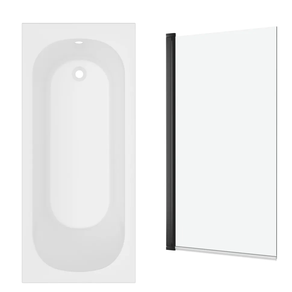 Armourcast Reinforced Single Ended Shower Bath & Shower Screen
