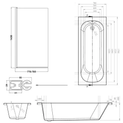 Armourcast Reinforced Single Ended Shower Bath & Shower Screen