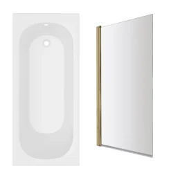 Armourcast Reinforced Single Ended Shower Bath & Shower Screen
