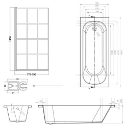 Armourcast Reinforced Single Ended Shower Bath & Shower Screen