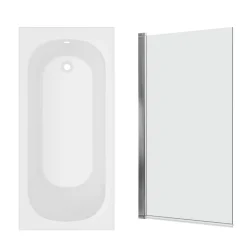 Armourcast Reinforced Single Ended Shower Bath & Shower Screen