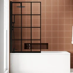 Armourcast Reinforced Slim Edge Single Ended Bath with Shower Screen - 1700mm