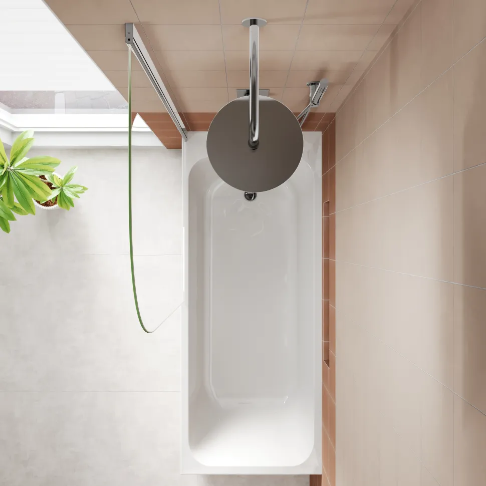 Armourcast Reinforced Slim Edge Single Ended Bath with Shower Screen - 1700mm
