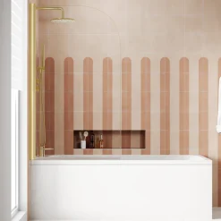 Armourcast Reinforced Slim Edge Single Ended Bath with Shower Screen - 1700mm
