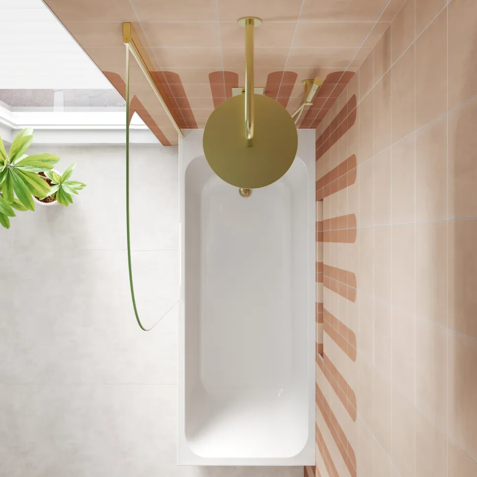 Armourcast Reinforced Slim Edge Single Ended Bath with Shower Screen - 1700mm