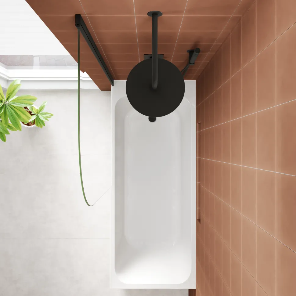 Armourcast Reinforced Slim Edge Single Ended Bath with Shower Screen - 1700mm
