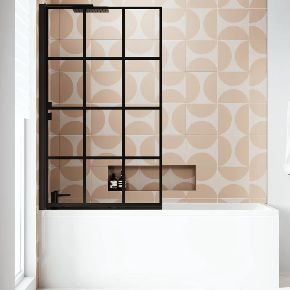 Armourcast Reinforced Slim Edge Square Single Ended Bath with Shower Screen - 1700mm
