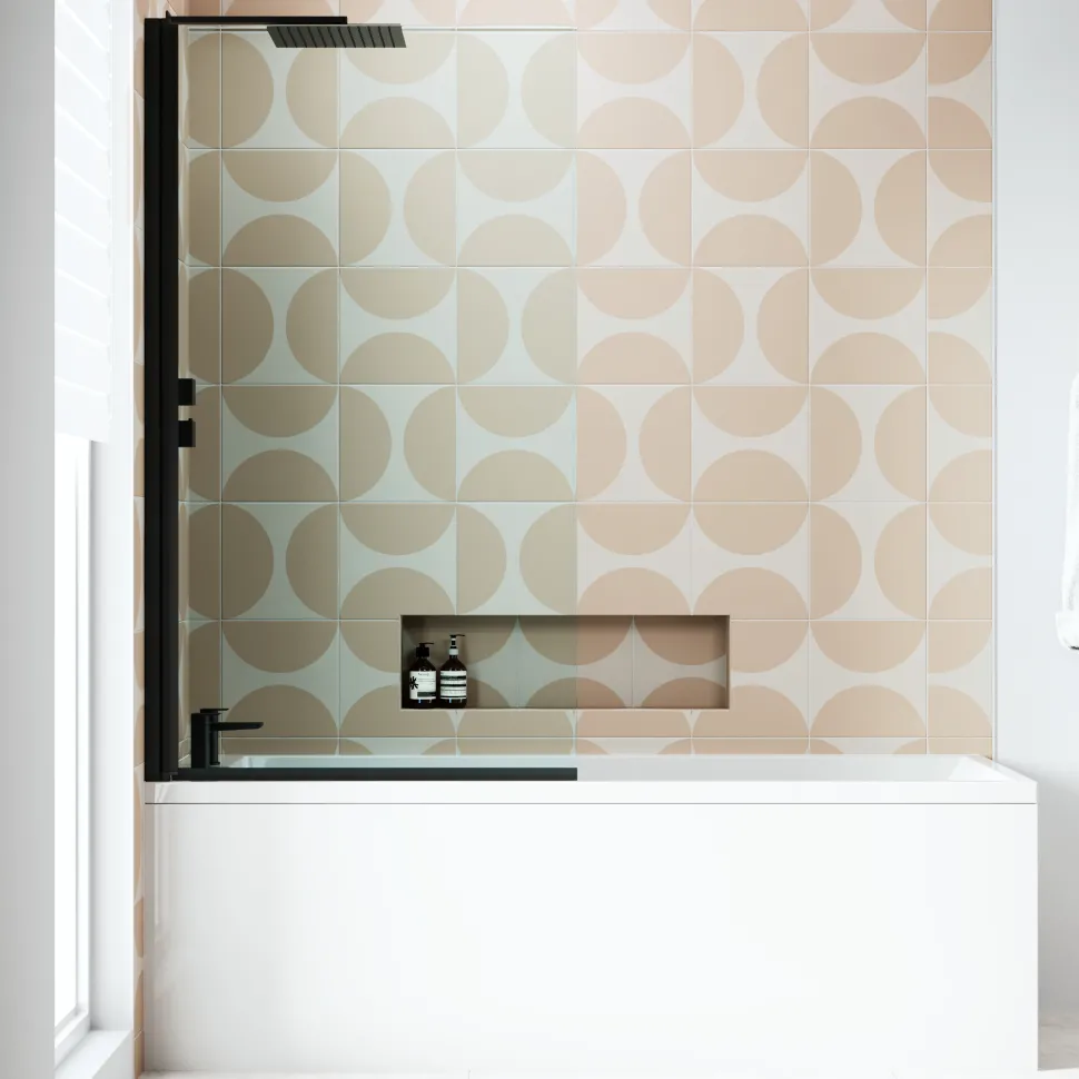 Armourcast Reinforced Slim Edge Square Single Ended Bath with Shower Screen - 1700mm