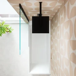 Armourcast Reinforced Slim Edge Square Single Ended Bath with Shower Screen - 1700mm