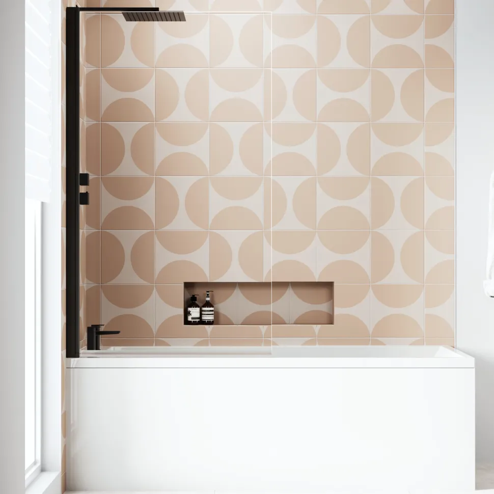 Armourcast Reinforced Slim Edge Square Single Ended Bath with Shower Screen - 1700mm
