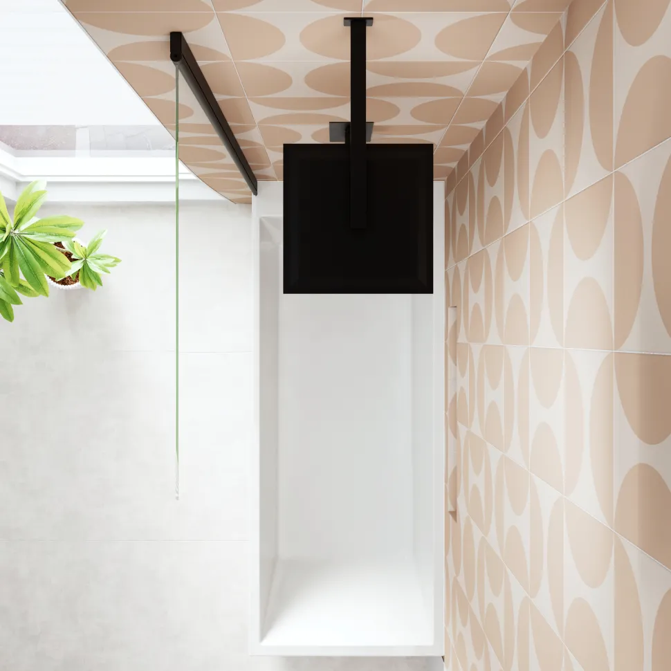 Armourcast Reinforced Slim Edge Square Single Ended Bath with Shower Screen - 1700mm
