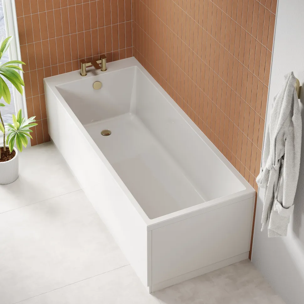 Armourcast Reinforced Slim Edge Square Single Ended Bath
