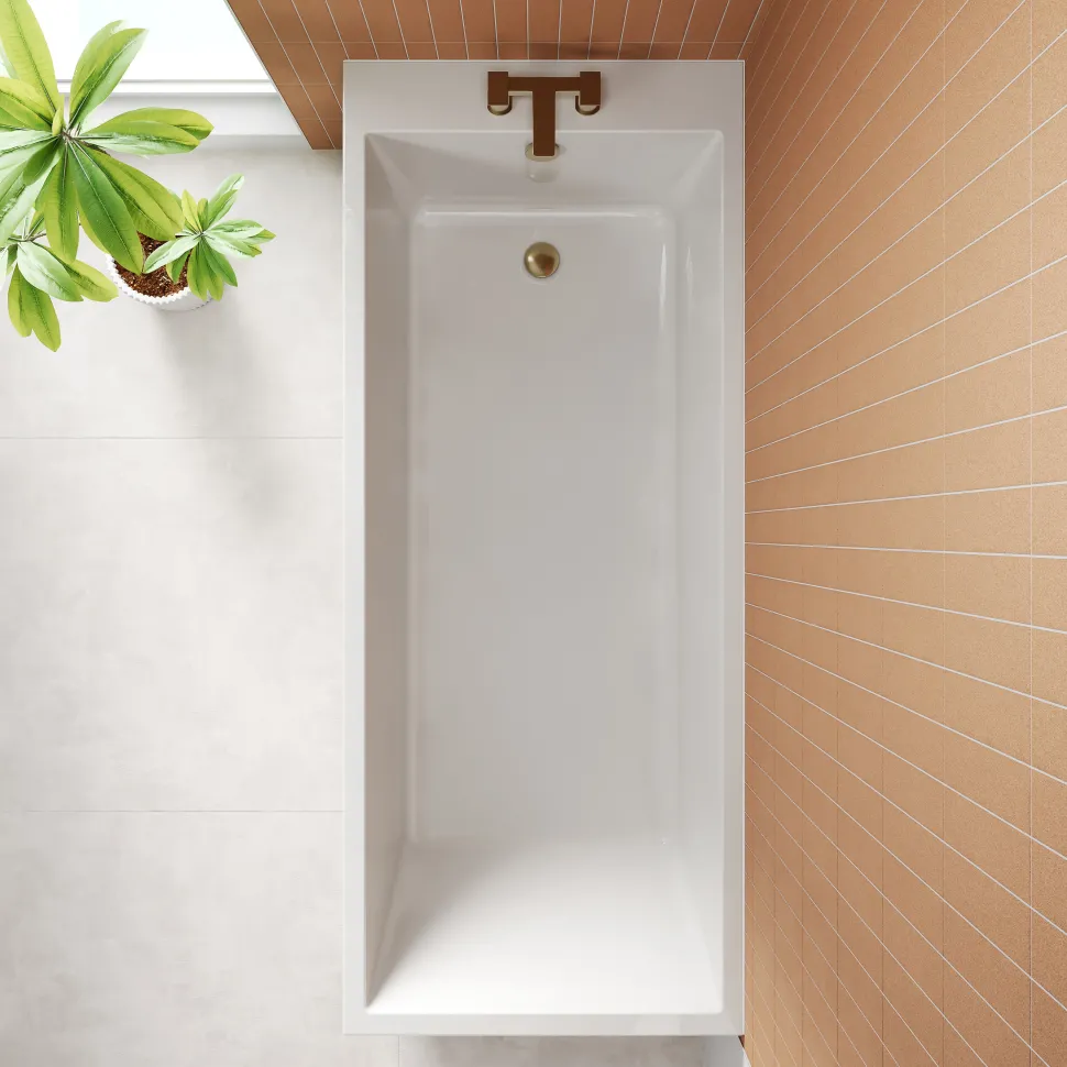 Armourcast Reinforced Slim Edge Square Single Ended Bath