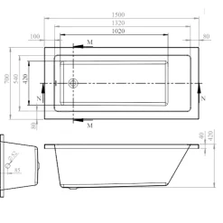 Armourcast Reinforced Straight Single Ended Bath
