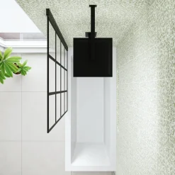 Armourcast Reinforced Straight Square Single Ended Bath with Shower Screen