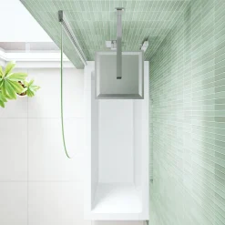 Armourcast Reinforced Straight Square Single Ended Bath with Shower Screen