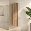 Aura 1600mm Tall Wall Mounted Natural Oak Storage Unit