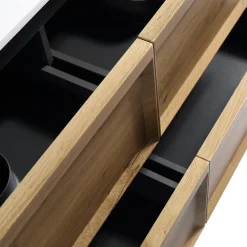 Aura 1200mm Wall Mounted Natural Oak Vanity Unit & Sintered Stone Countertop