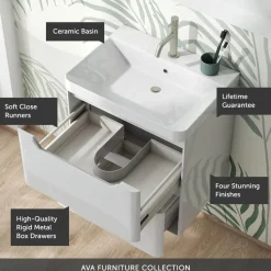 Ava 600mm Wall Hung Vanity Unit & Basin