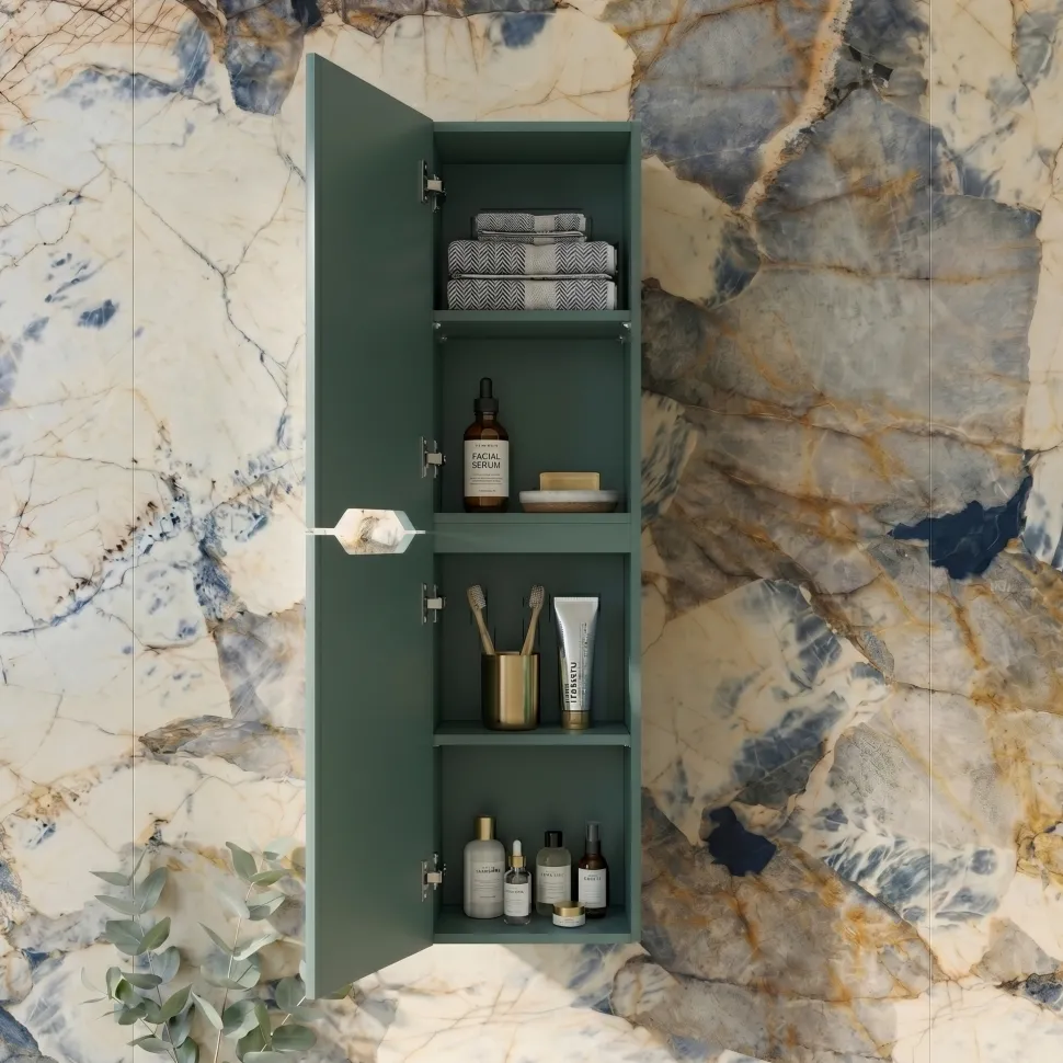 Ava 1400mm Wall Mounted Tall Storage Cabinet
