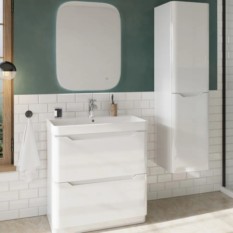 Ava 1400mm Wall Mounted Tall Storage Cabinet