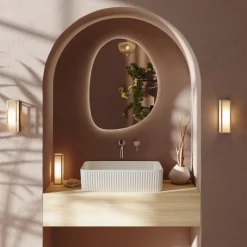 Billy Fluted Gloss White Rectangular Countertop Basin - 500mm