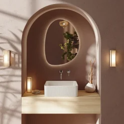 Billy Fluted Square Countertop Basin - 405mm