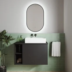 Billy LED Illuminated Oval Framed Mirror with Demister Pad & Colour Change Lights - 500 x 800mm