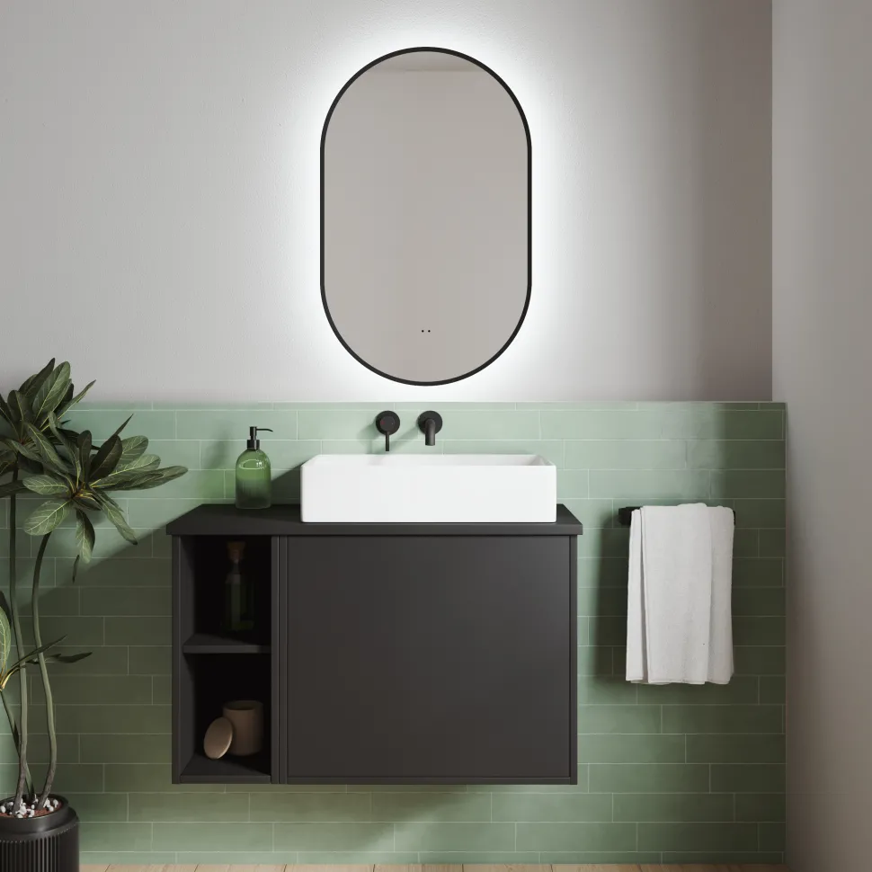 Billy LED Illuminated Oval Framed Mirror with Demister Pad & Colour Change Lights - 500 x 800mm