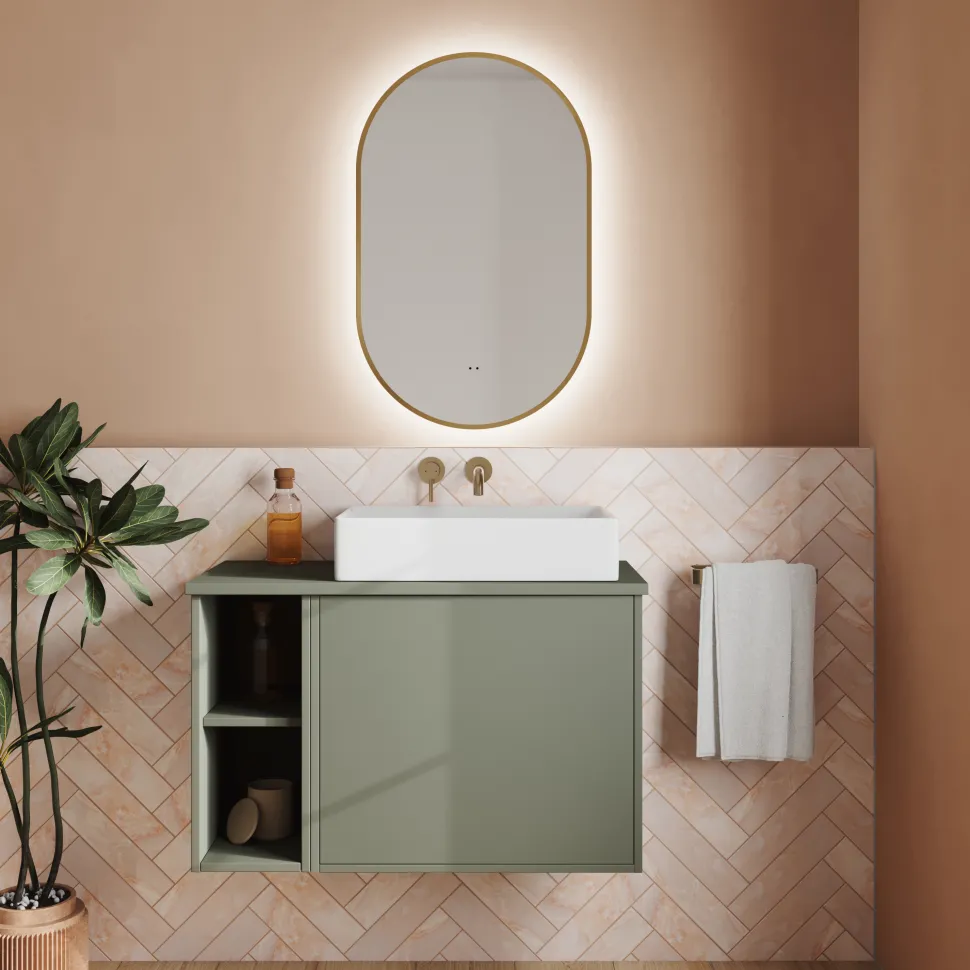 Billy LED Illuminated Oval Framed Mirror with Demister Pad & Colour Change Lights - 500 x 800mm