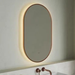 Billy LED Illuminated Oval Framed Mirror with Demister Pad & Colour Change Lights - 500 x 800mm