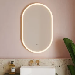 Billy LED Illuminated Oval Mirror with Demister Pad & Colour Change Lights - 500 x 800mm