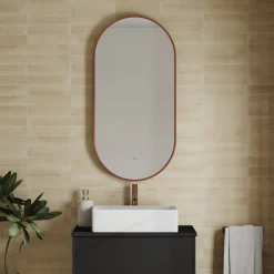 Billy LED Oval Framed Mirror with Demister Pad & Colour Change Lights - 500 x 1000mm