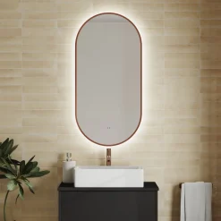 Billy LED Oval Framed Mirror with Demister Pad & Colour Change Lights - 500 x 1000mm